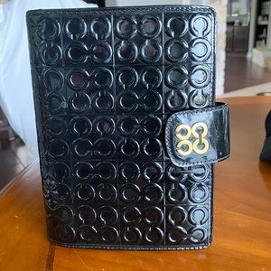 Coach Black Patent Leather Day Planner